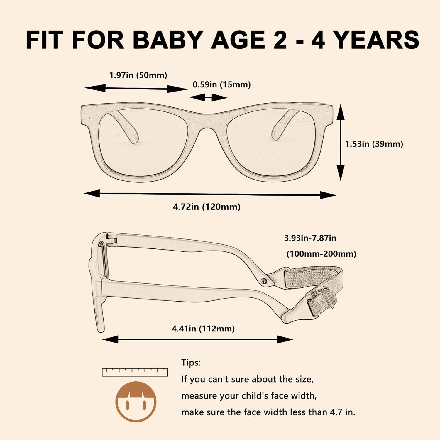 2 Pack Toddler Sunglasses Polarized with Strap for 0-24 Months/2-4 Years Kids, Girls Boys Baby Glasses UV Protection