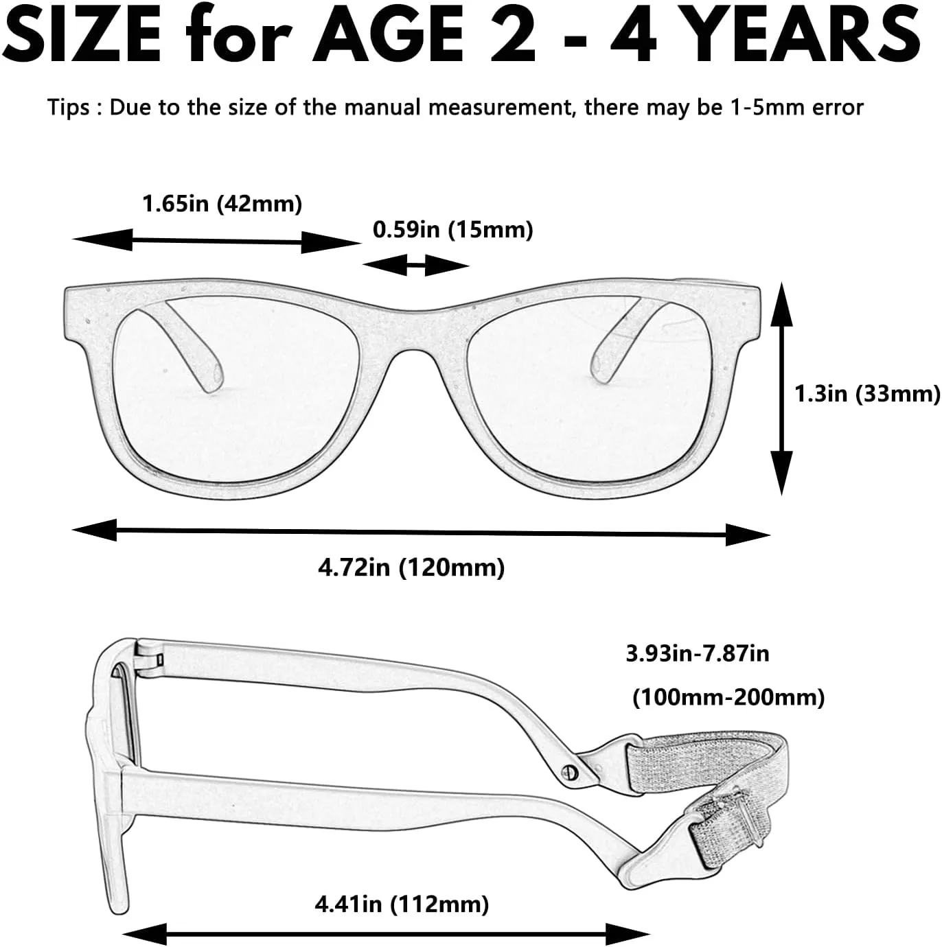 2 Pack Toddler Sunglasses Polarized with Strap for 0-24 Months/2-4 Years Kids, Girls Boys Baby Glasses UV Protection
