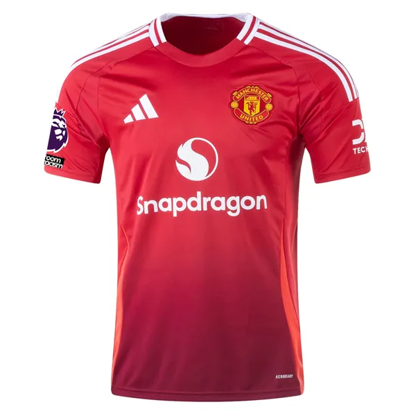 adidas Manchester United Matthijs De Ligt Home Jersey w/ EPL   No Room For Racism 24/25 (MUFC Red)