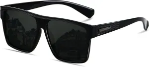 ANDWOOD Square Polarized Sunglasses For Men Women UV Protection Oversized Flat Top Big Shades Fashion Driving Sun glasses