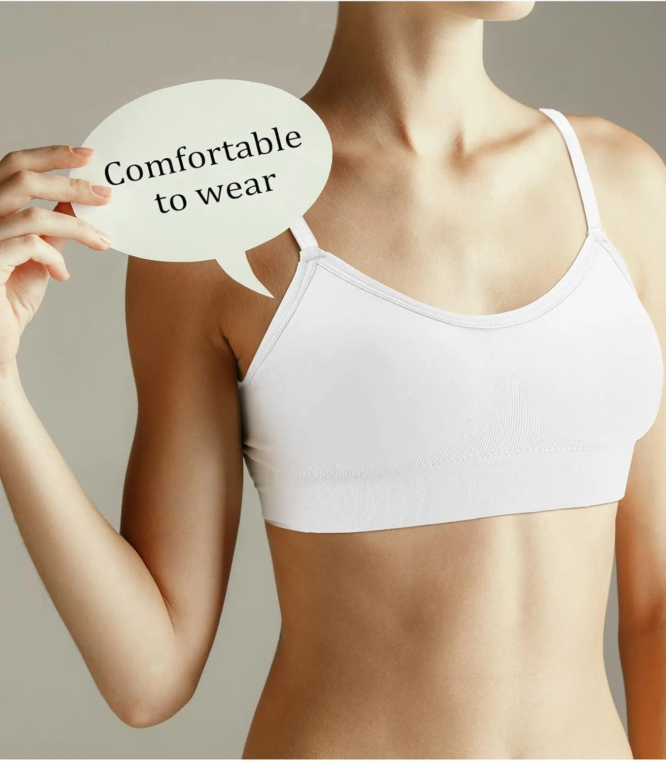 Geyoga 4 Pieces Neck Bralettes Wireless Cami Bra Tank Top Sports Bra for Women Girls