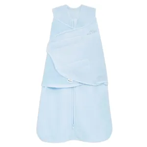 HALO Micro-Fleece Sleepsack Swaddle, 3-Way Adjustable Wearable Blanket, TOG 3.0, Baby Blue, Newborn, 0-3 Months