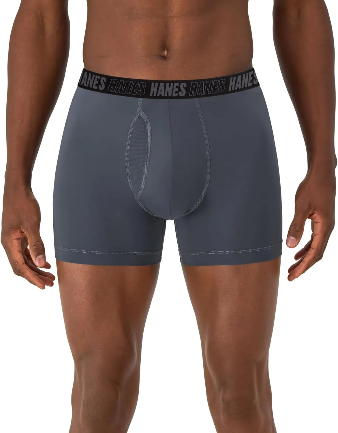 Hanes Men's Moves Performance Boxer Brief, Total Support Pouch, Regular/Trunk/Long Leg, 3-Pack, 8"