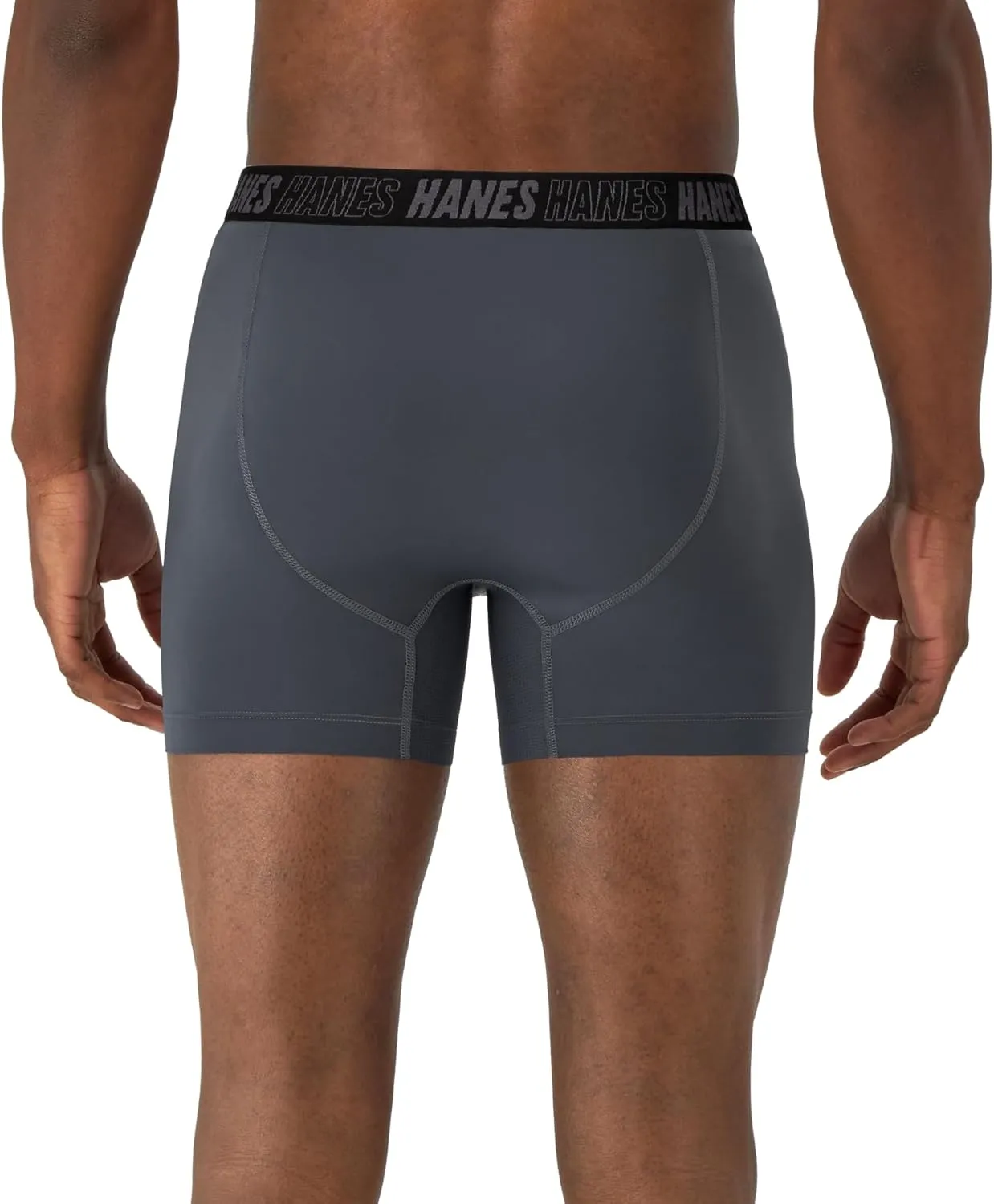Hanes Men's Moves Performance Boxer Brief, Total Support Pouch, Regular/Trunk/Long Leg, 3-Pack, 8"