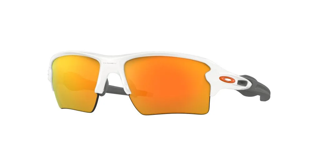 Oakley Flak 2.0 Xl Polished White Frame - Fire Iridium Lens - Non Polarized Sunglasses