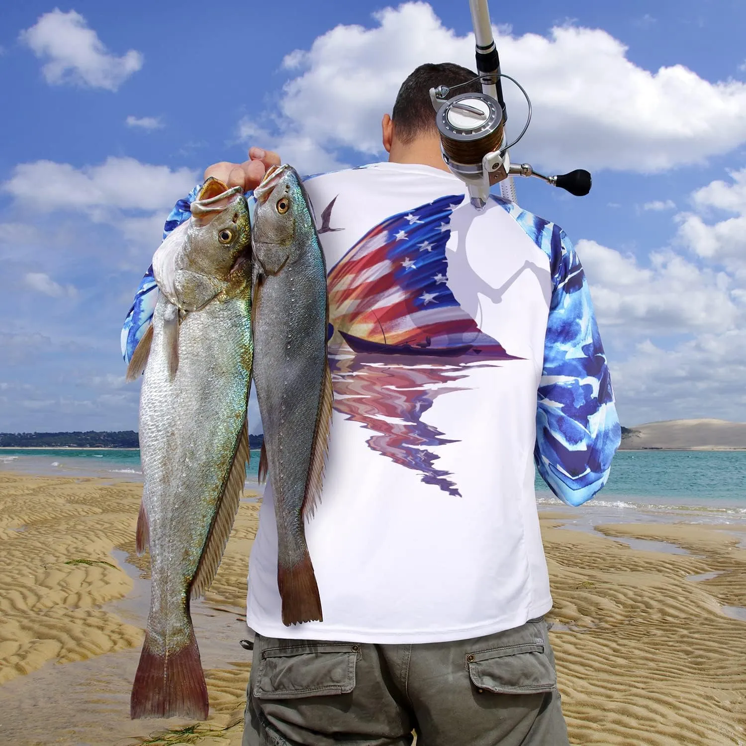 Palmyth Fishing Shirt for Men Long Sleeve Sun Protection UV UPF 50  T-Shirts with Pocket