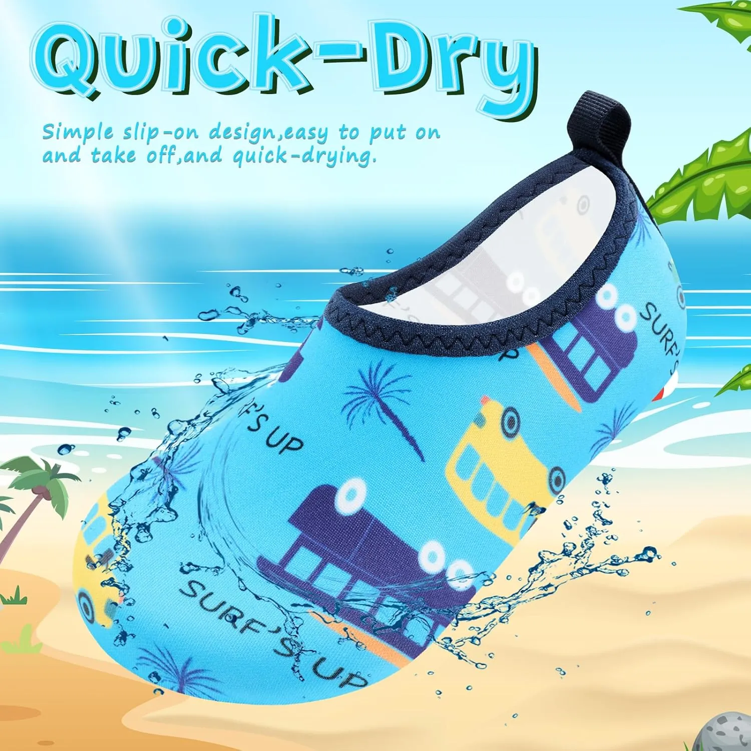VIFUUR Kids Water Shoes Girls Boys Quick Dry Aqua Socks for Beach Swim Outdoor Sports